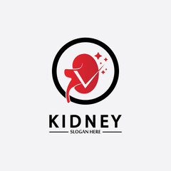 Health and Care Kidney Logo Design Concept. Urology Logo Vector Template
