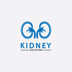 Health and Care Kidney Logo Design Concept. Urology Logo Vector Template