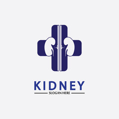 Health and Care Kidney Logo Design Concept. Urology Logo Vector Template