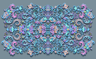 Vector abstract ornamental nature vintage card.