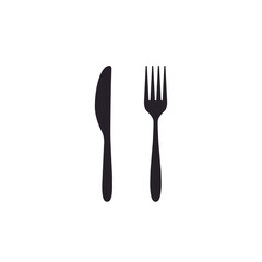 Fork and knife icon Vector isolated illustration. Food symbol