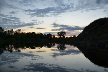lake shore after sunset