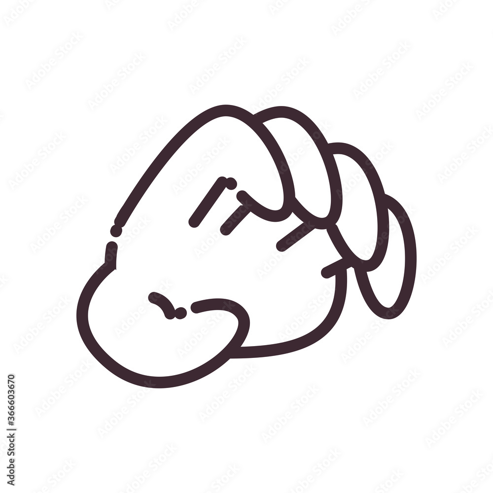 Poster gesture with hand line style icon vector design