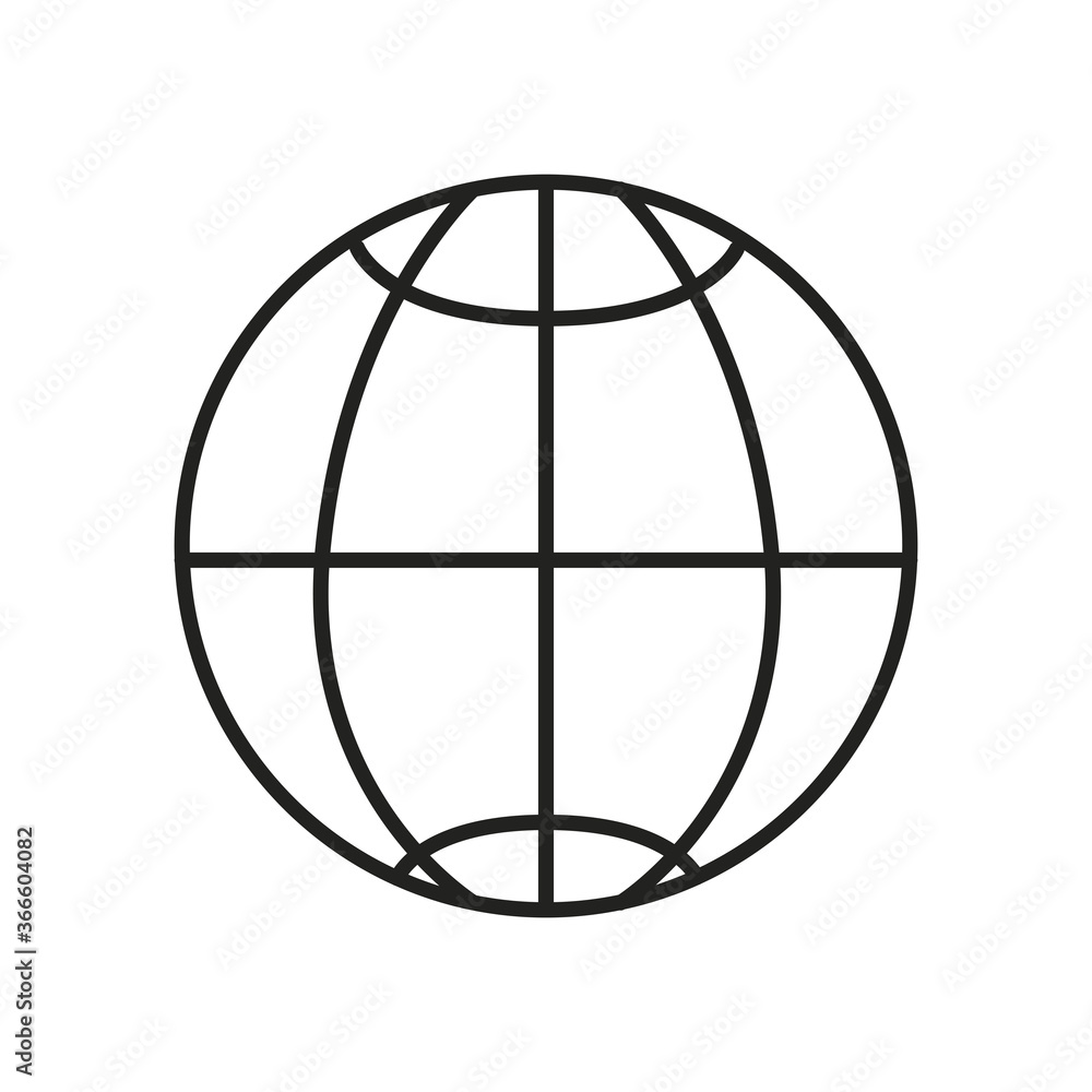 Poster global sphere line style icon vector design