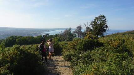 hiking in the mountains