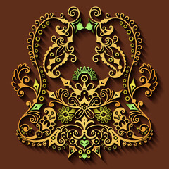 Vector abstract ornamental nature vintage card.