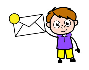 Cartoon Boy holding Envelope