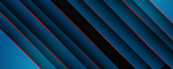 Obraz premium Grunge tech material blue and red black metal wide banner background