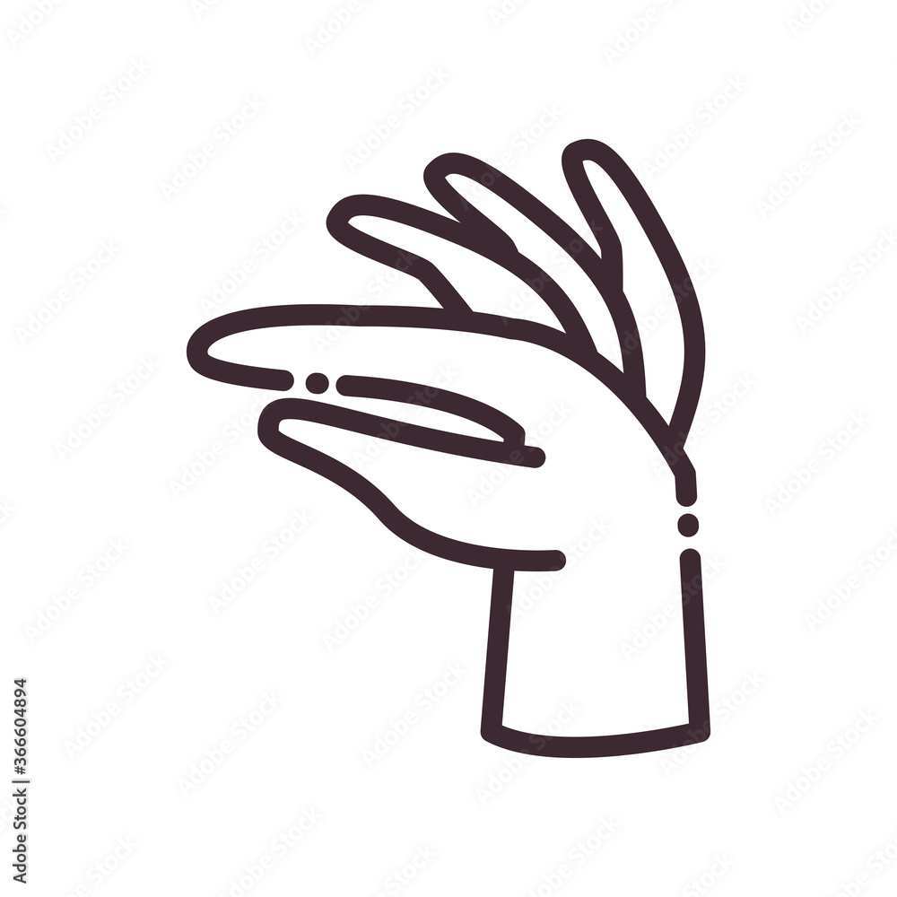 Poster gesture with hand line style icon vector design