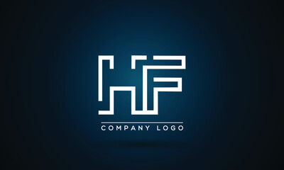 Obraz premium Creative modern unique letter logo HF