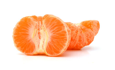 Ripe mandarin citrus isolated tangerine mandarine orange on white background. 