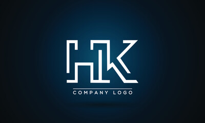 Creative modern unique letter logo HK