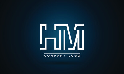Obraz premium Creative modern unique letter logo HM
