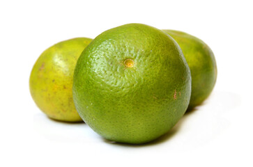 Ripe mandarin citrus isolated tangerine mandarine orange on white background. 