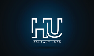 Creative modern unique letter logo HU