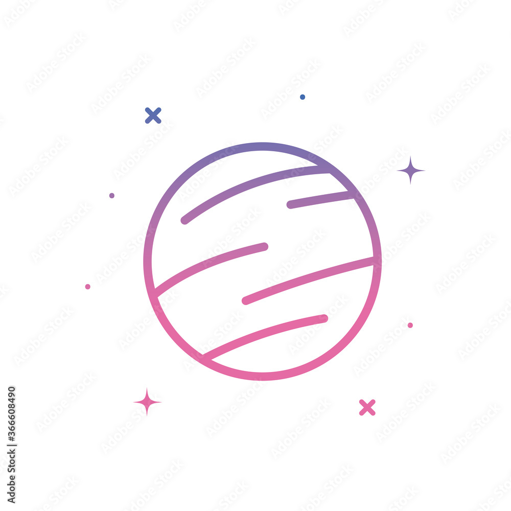 Aufkleber planet gradient style icon vector design