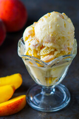 Homemade peach ice cream