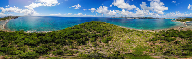 Fototapeta na wymiar Aerial view of an empty small island in the caribbean.