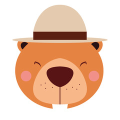 Cute beaver cartoon