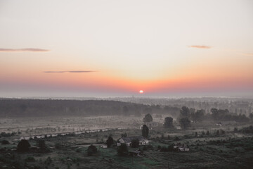 sunset over the river