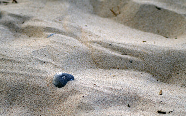 Nahaufnahme vom Sand am Stand von Warnem&uuml;nde