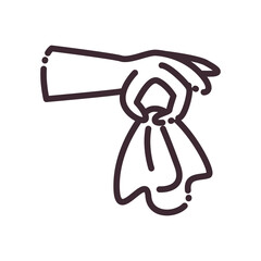 hand holding tissue line style icon vector design