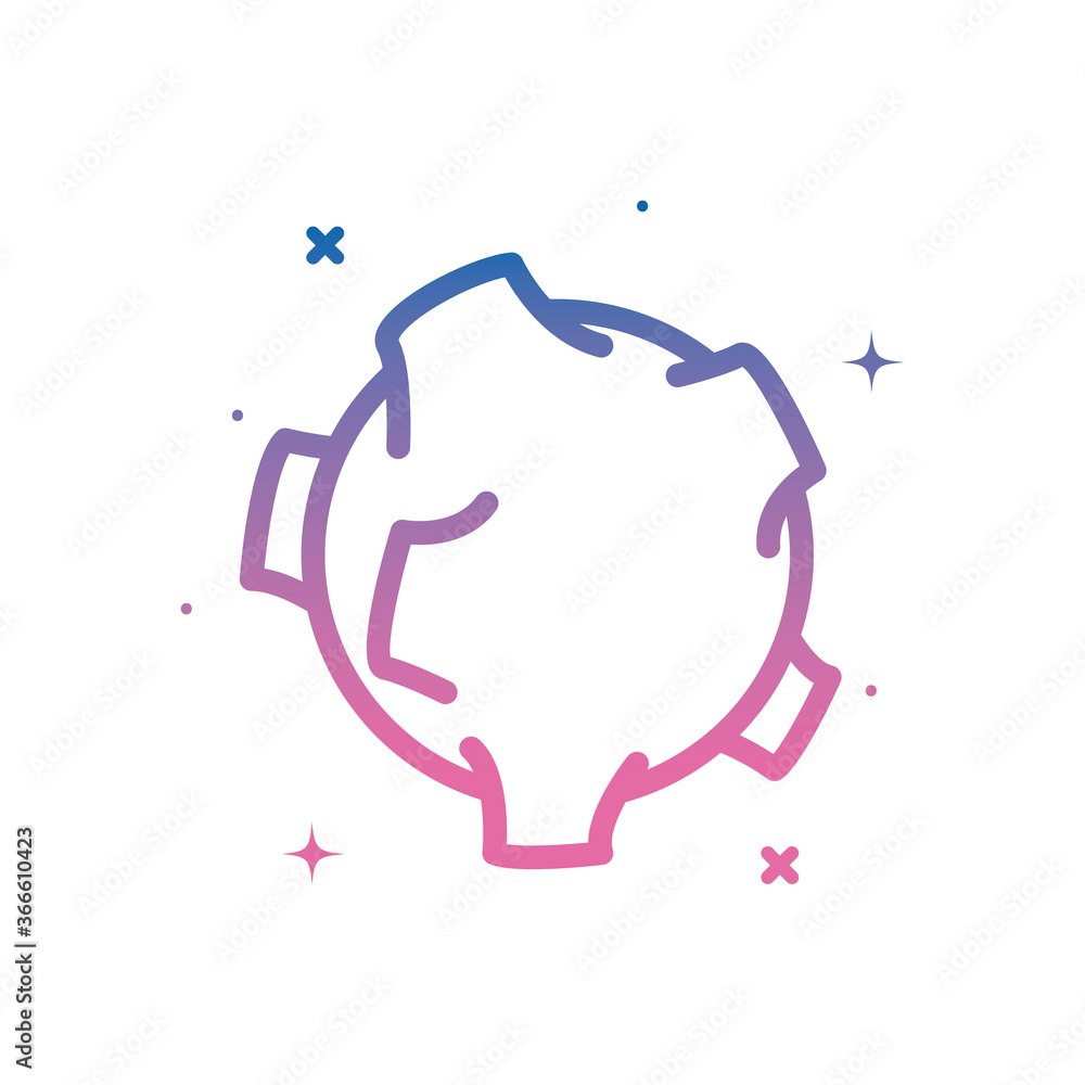 Poster asteroid gradient style icon vector design