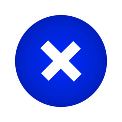 Obraz premium Close Icon. Close Button On a Blue Gradient Circle Shape. Vector Illustration
