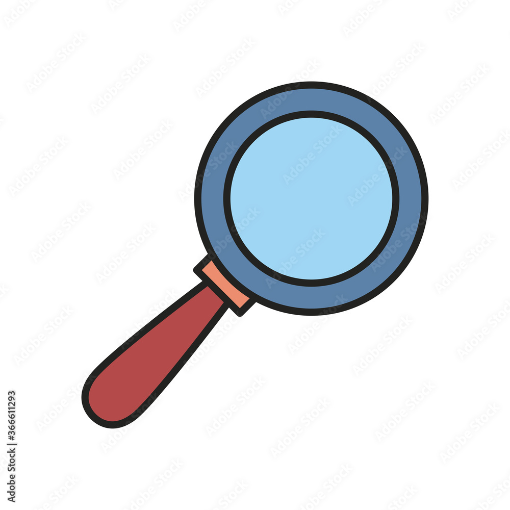 Poster isolated lupe line and fill style icon vector design