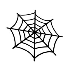 Web isolated on a white background. Web for Halloween, a scary, ghostly, spooky element for design on Halloween. Vector