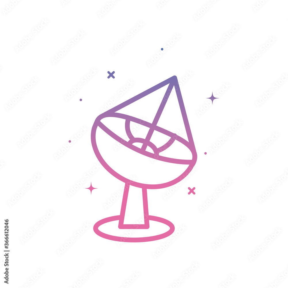 Poster satellite antenna gradient style icon vector design