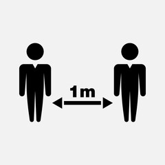 Social distancing icon. Coronavirus epidemic preventive measure sign.