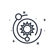 sun in center of galaxy line style icon vector design