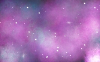 Abstract nebulous background with stars. Space background. Stardust. Shining stars. Realistic cosmos, color nebula. Milky Way. Colorful galaxy. Digital art drawing