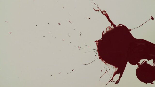 Red blood drips on the white paper