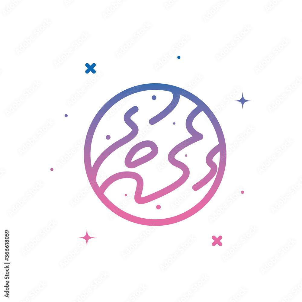 Aufkleber planet gradient style icon vector design