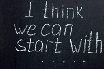 The chalkboard inscription 