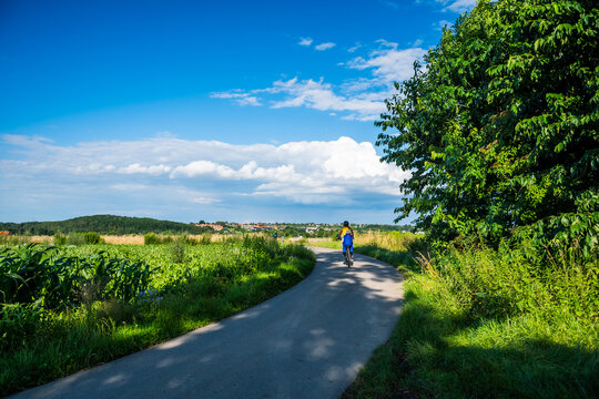 rowerzysta, krak&oacute;w, zielonki