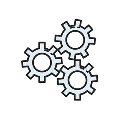 metal gears line and fill style icon vector design