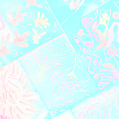 Indigo Tender Vivid Bohemian Fashion. Blurred Purple Gentle Watercolor Poster. Blue Boho Chic Bohemian Fashion. Tender Vivid Pastel Bohemian Fashion.