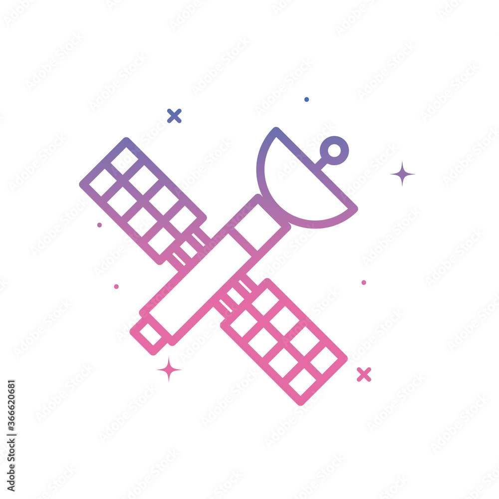 Poster satellite gradient style icon vector design