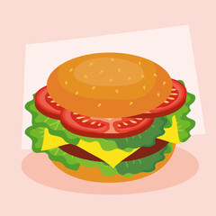 fast food, lunch or meal, with big burger