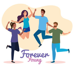 Obraz premium happy youth day, teen people group, together for celebration youth day