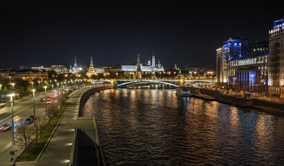 Fototapeta na wymiar The kremlin of Moscow at night.