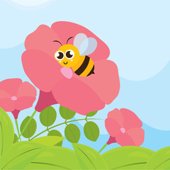 Cute bees cartoon