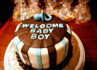 Welcome Baby Boy cake for new born celebrations (baby shower)