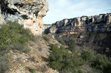 Rural landscape and nature of Orbaneja del Castillo in the north of the province of Burgos.