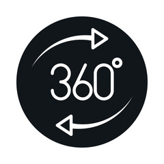 360 degree view virtual tour block and line style icon design