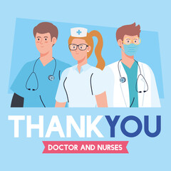 thank you doctors and nurses working in hospitals, fighting the coronavirus covid 19