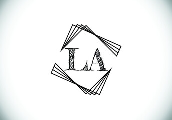 Initial Monogram Letter L A Logo Design Vector Template. L A letter sign symbol